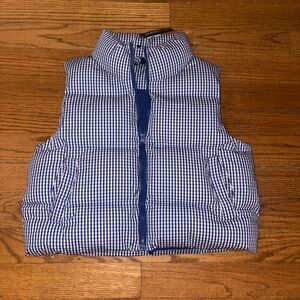 Papermoon Blue and White Gingham Puffer Vest
